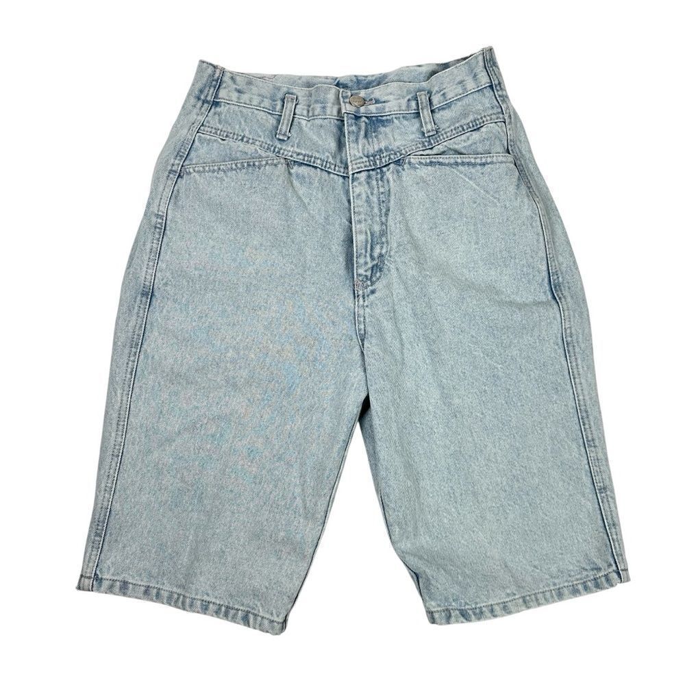 Vintage Nuovo Light Wash Denim Shorts Mom High Rise Juniors Size 7 27in Waist